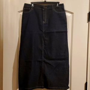Long denim skirt